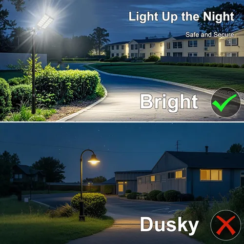 Vista 6 de Loyoele 9000W Luces solares de calle para exteriores 120000 lm, luz solar para estacionamiento comercial 7000 K, luces solares de inundación