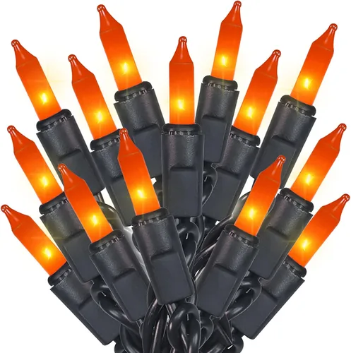 Vista 13 de MULTI-SPARKING Guirnalda de luces de Navidad rosadas, 35 unidades, incandescentes, mini luces de Navidad rosadas para árboles pequeños
