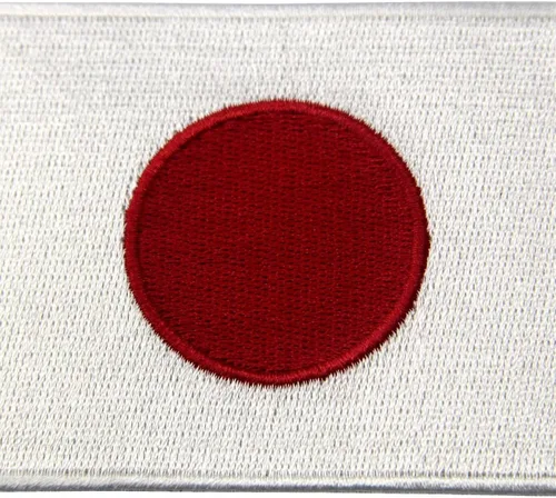 Vista 2 de Parche bordado con bandera de Japón con emblema nacional japonés para coser