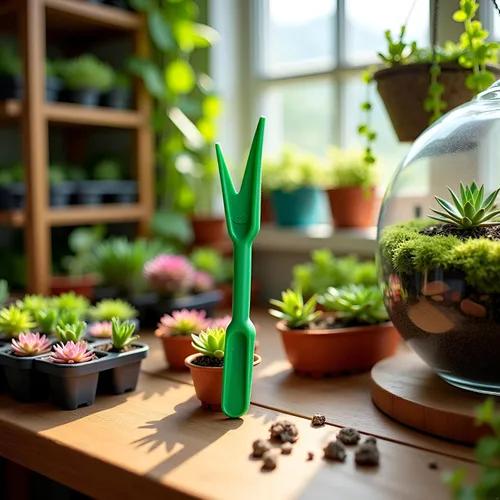 Vista 2 de Mini herramientas de trasplante de suculentas de mano, Widger de plástico, plántulas de plástico Dibber para excavar, mini jardines, herramientas