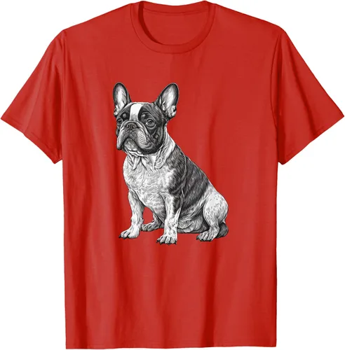Vista 28 de Divertida camiseta francesa Bulldog francés en blanco y negro, Negro