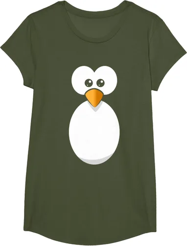 Vista 94 de Camiseta divertida con diseño de cara de pingüino o disfraz fácil, color negro, talla S