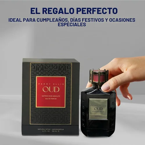 Vista 6 de Perry Ellis OUD Azafrán Rose Eau De Parfum Spray, larga duración
