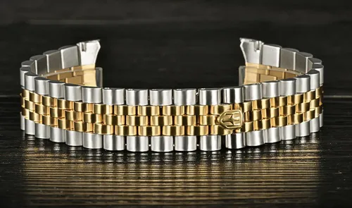 Vista 7 de Reloj de oro completo para hombre, reloj automático, mecánico, de acero dorado, de cuerda automática y cristal de zafiro, resistente al agua