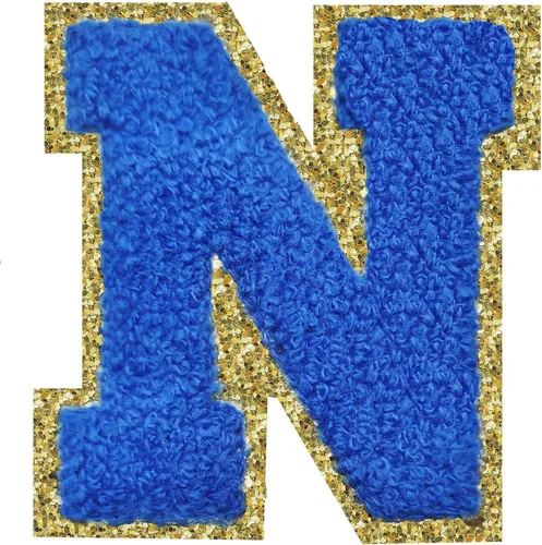 Vista 134 de 3Pcs Letter Patches Varsity Glitters Chenille,SPRT Iron on Blue Letter Patch,Alphabet Cloth Patch for Team Costume Decoration 3.1in Height S