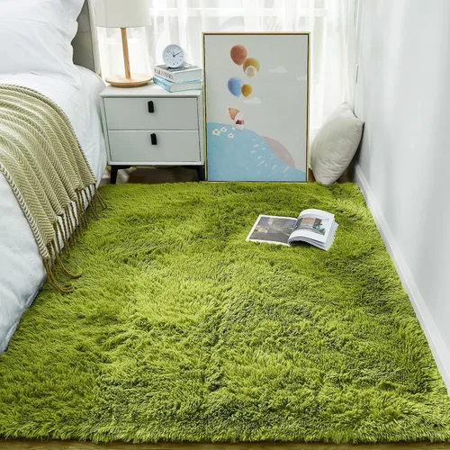 Vista 80 de Ophanie - Alfombras para sala de estar, antideslizante y suave, de felpa grandes y peludas para dormitorio, peludas para niños y niñas, decoración