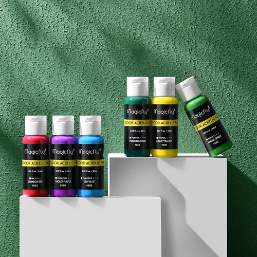 Vista 9 de Magicfly Pintura acrílica para exteriores, juego de 30 colores/tubos (2.3 fl oz, 2 onzas) con caja de almacenamiento, pigmentos ricos, pinturas
