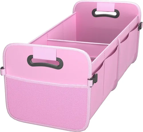 Vista 8 de Sposuit Organizador de maletero para automóvil, almacenamiento plegable de 70 litros con 11 bolsillos y asas reforzadas, organizadores de maletero