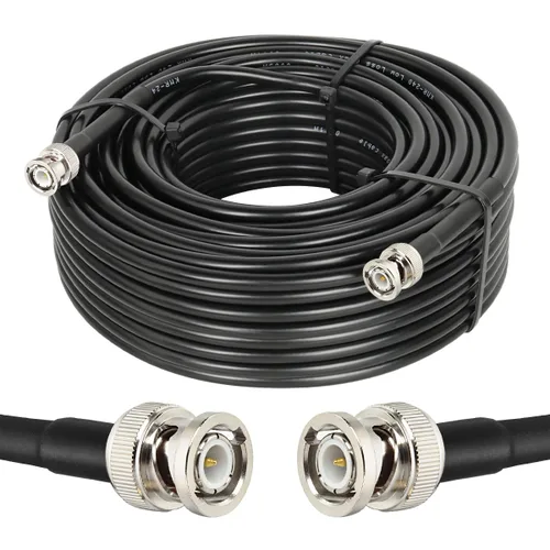 Vista 16 de MOOKEERF Cable BNC de 1 pie, paquete de 2 unidades de baja pérdida KMR240 BNC macho a macho cable coaxial de 50 ohmios para radioaficionado