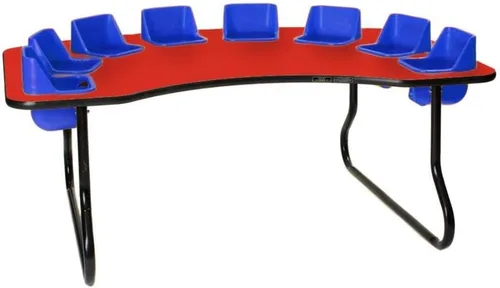 Vista 2 de Mesa de 8 asientos para niños pequeños, 27 pulgadas de alto