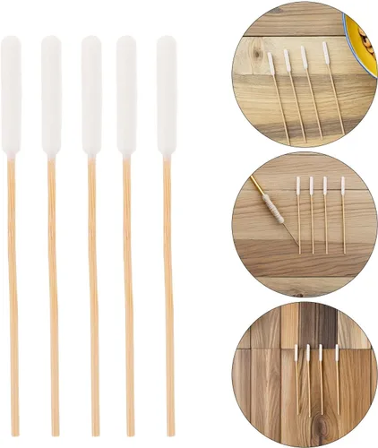 Vista 9 de Totority 500pcs PET Ear Cleaning Cotton Swabs, Large Tip Wooden Handle