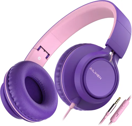 Vista 15 de Auriculares Ailihen C8, ligeros y plegables con micrófono para iPhone, iPad, iPod, teléfonos inteligentes Android, computadoras, laptop, Mac, Negro