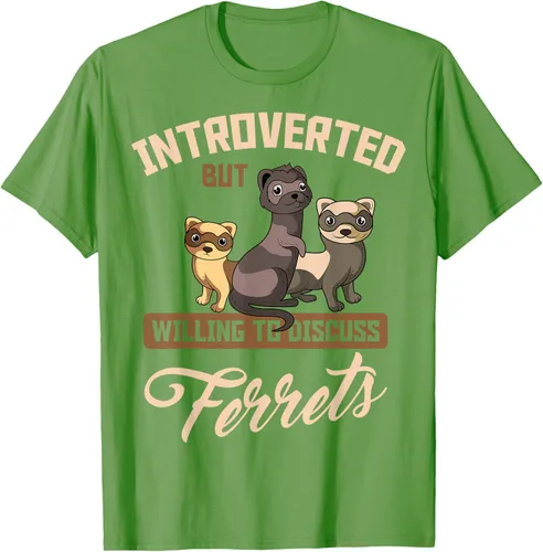 Vista 16 de Camiseta para amantes de los animales de los hurones, Negro, S