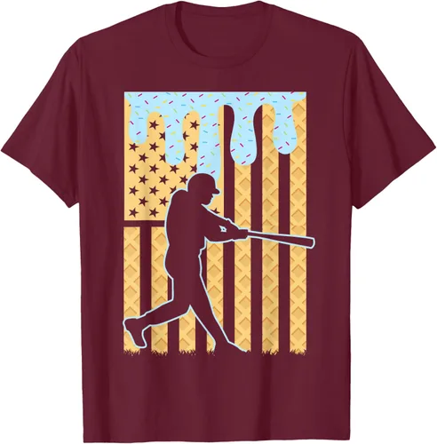 Vista 12 de Camiseta de béisbol Drip Boys Dripping Ice Cream Baseball American Flag, Negro -, Pequeña