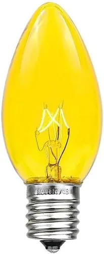 Vista 13 de Novelty Lights Paquete de 5 bombillas de repuesto C7 para exteriores, transparentes E12 Candelabra Base, 5 Watt, Transparent Incandescent Lamps