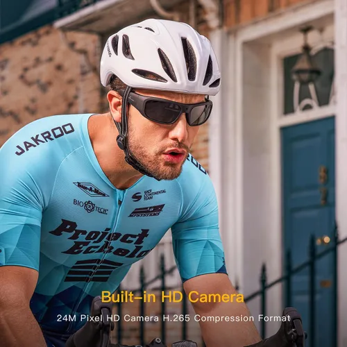 Vista 2 de OHO Ultra-Thin Lightweight Sports Camera Sunglasses, 24MP Camera, 1080P Video, Water Resistant UV400 Lens