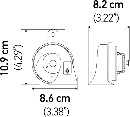 Vista 4 de HELLA 012010971 Kit de Bocina de Trompeta Negra de 12V (Ajuste Universal - Paquete Blíster)