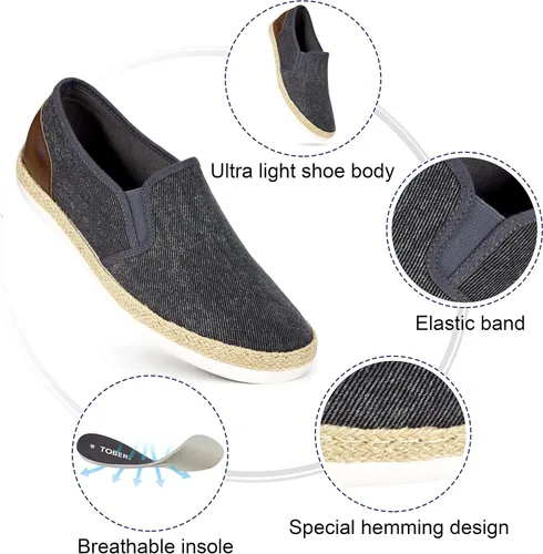 Vista 3 de TOBER Mocasines casuales para hombre, zapatos náuticos, antideslizantes, para caminar, zapatos deportivos de moda para hombres, de ocio, ligeros