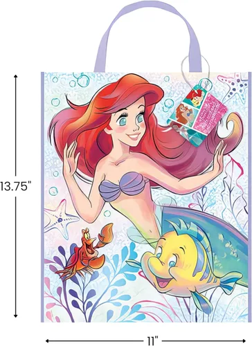 Vista 3 de Disney - Bolsa de mano con diseño de La Sirenita (13.0 in x 10.6 in), multicolor vibrante y diseño de Unique – perfecta para niños y fanáticos