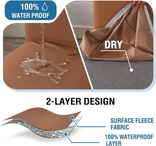 Vista 3 de H.VERSAILTEX Funda para taburete de bar 100% impermeable, elástica, funda para taburete de mostrador, funda para silla de pub, para comedor