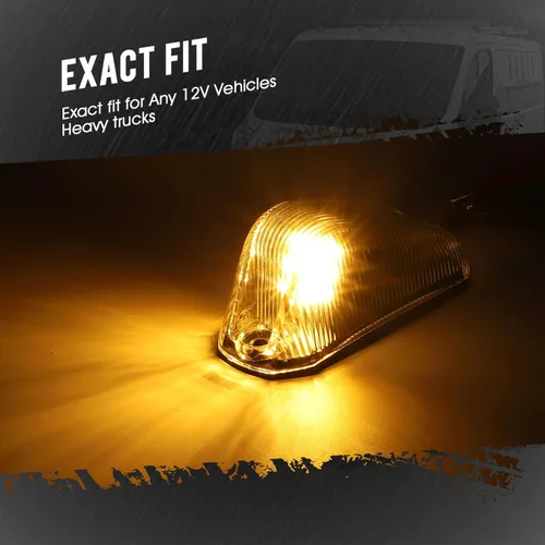 Vista 5 de Partsam 5 piezas Lentes de luces de posición para techo de cabina ahumadas con luces LED ámbar de repuesto para Ram ProMaster 2014 2015 2016 2017