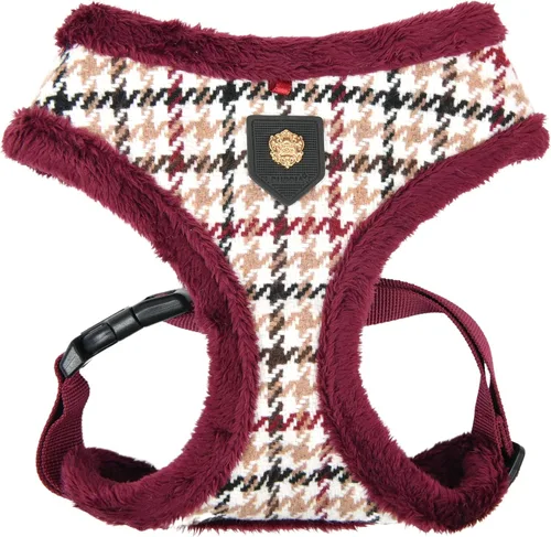 Vista 8 de Puppia Alyssa - Arnés para perro sobre la cabeza, cálido para invierno, con patrón de flores, ajustable en el pecho, para perros pequeños