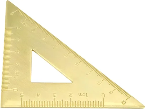 Vista 2 de HEVSTIL Regla triangular 45/90 grados, metal de latón para dibujar/dibujar