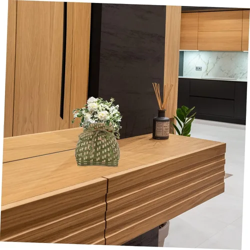 Vista 6 de Cabilock Cesta de flores tejida a mano pequeña cesta de pescado almacenamiento de bambú para decoración de cocina estilo aleatorio