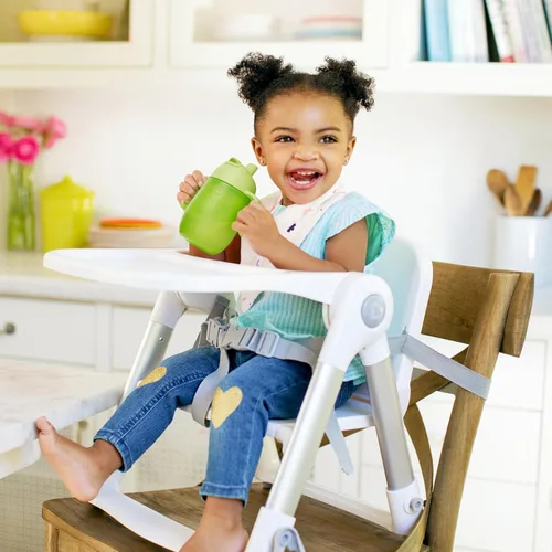 Vista 5 de Munchkin Simple Clean Trainer Vaso Entrenador Sippy Cup con Asas, 6+ Meses, 7 Onzas, Azul/Verde