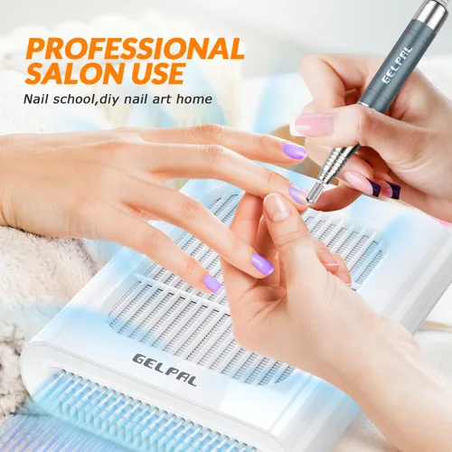 Vista 2 de Colector profesional de polvo de uñas, colector de polvo de uñas ajustable para uñas acrílicas, ventilador eléctrico de uñas, bajo ruido, colector