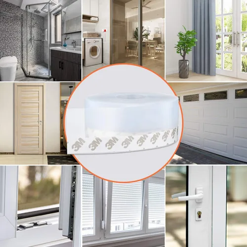 Vista 12 de MIKOSI cinta de sellado de silicona de 26 pies, cinta adhesiva para puertas, ventanas, huecos de duchas