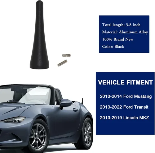 Vista 6 de Anina Mástil de antena de reemplazo de 3.8 pulgadas para Ford Mustang 2010-2014, Ford Transit 2013-2023, Lincoln MKZ 2013-2019, radio AM/FM, antena