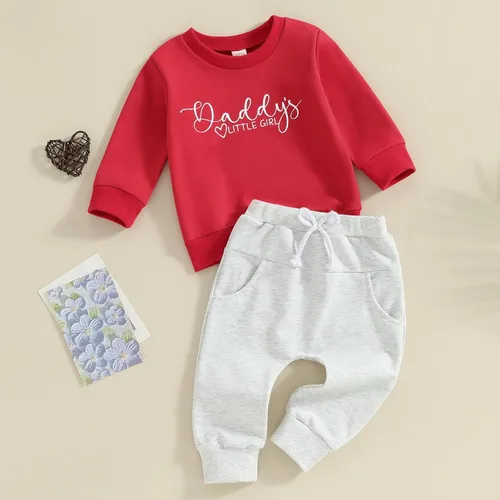 Vista 3 de YINGISFITM Conjunto de sudadera con estampado para bebé y niña, sudadera larga para otoño e invierno