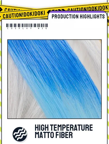 Vista 7 de KIRA KIRA Neuvillette - Peluca de cosplay Genshin Impact Fontaine, peluca larga de cabello gris azul, peluca de fiesta de Halloween para hombres