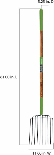 Vista 8 de AMES 2826300 Tenedor de acero soldado de 10 dientes con mango de madera dura, 61 pulgadas