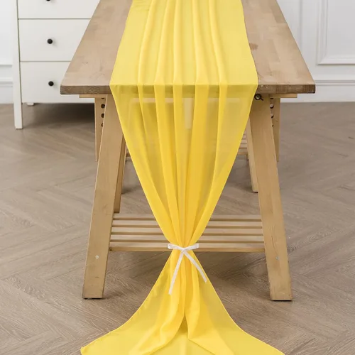 Vista 47 de Paquete de 2 caminos de mesa de gasa de 10 pies de 29 x 120 pulgadas, camino de mesa romántico transparente para boda, fiesta de cumpleaños
