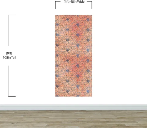 Vista 2 de Papel pintado de flores - Papel pintado botánico - Patrón de naturaleza de flores silvestres - Mural de pared floral para despegar y pegar. Mural