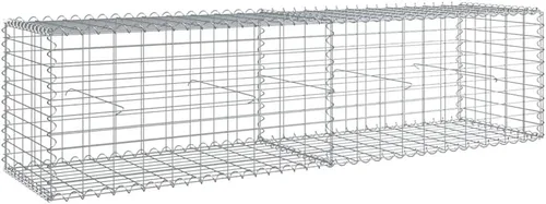 Vista 21 de vidaXL Cesta de gavión con tapa, 39.4 x 19.7 x 39.4 pulgadas, hierro galvanizado rectangular, resistente a la intemperie, montaje sin herramientas