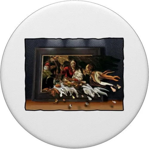 Vista 3 de Última Cena Leonardo Da Vinci Pinturas de Arte Clásico PopSockets Estándar PopGrip