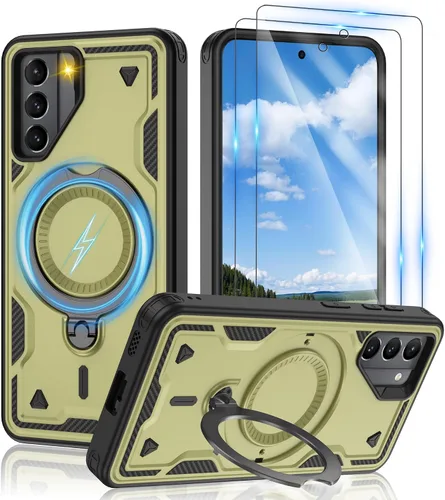 Vista 111 de Gritup fro Funda para Google Pixel 9A, funda protectora magnética de grado militar compatible con Mag-Safe, 2 protectores de pantalla HD, soporte
