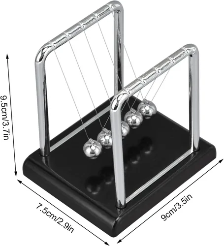 Vista 7 de Pissente Bola de péndulo de equilibrio, bolas de péndulo de metal de equilibrio Newtons, juegos de oficina, decoración de escritorio, accesorios