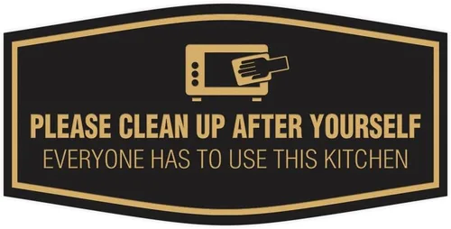 Vista 27 de Signs ByLITA Fancy Please Clean Up After Yourself Everyone Has To Use This Kitchen Sign (Negro) - Pequeño