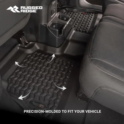 Vista 3 de Rugged Ridge Revestimientos de piso trasero para Jeep Wrangler TJ/LJ Negro 12950.10 Compatible con Jeep Wrangler TJ/LJ 1997-2006