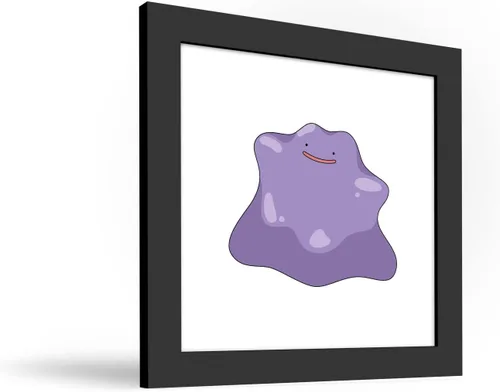 Vista 2 de Trends International Gallery Pops Pokemon - Arte de pared Ditto, versión enmarcada negra, 12 x 12 pulgadas