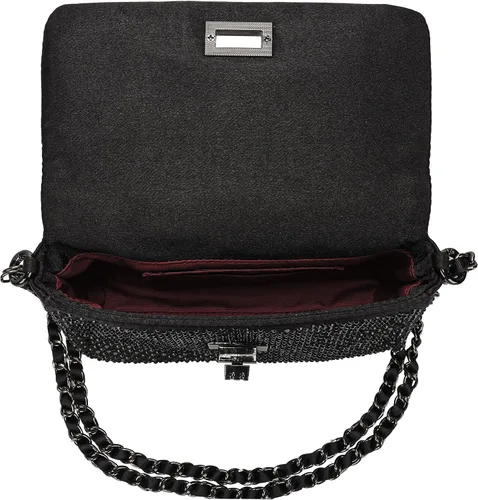 Vista 5 de Dexmay - Bolso clásico de cristal con solapa para fiesta, bolso de mano con diamantes de imitación