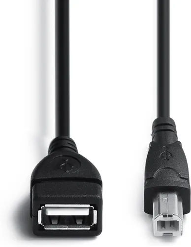 Vista 2 de YOUOWO Paquete de 2 cables USB 2.0 A hembra a USB B macho para cable de conexión extensor de impresora, adaptador USB_A/F-USB_B/M