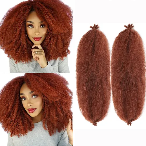 Vista 26 de Extensiones de cabello trenzado con resorte Marley Twist de 8 pulgadas, paquete de 8 para niños, cabello rizado y trenzado kinky, locs suaves