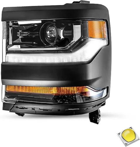 Vista 10 de JSBOYAT HID/Xenon para Chevy Silverado 1500 2016-2019 Conjunto de Faros Delanteros de Repuesto Proyector LED DRL Estilo OE de Fábrica Par Juego