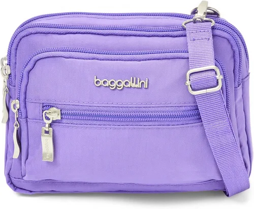 Vista 22 de Baggallini Bolsa cruzada pequeña con triple cremallera para mujer, 8 x 6 pulgadas, ligera, convertible