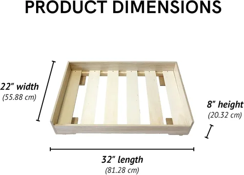 Vista 9 de Midlee Marco de cama elevado de madera para perro, tamaño grande